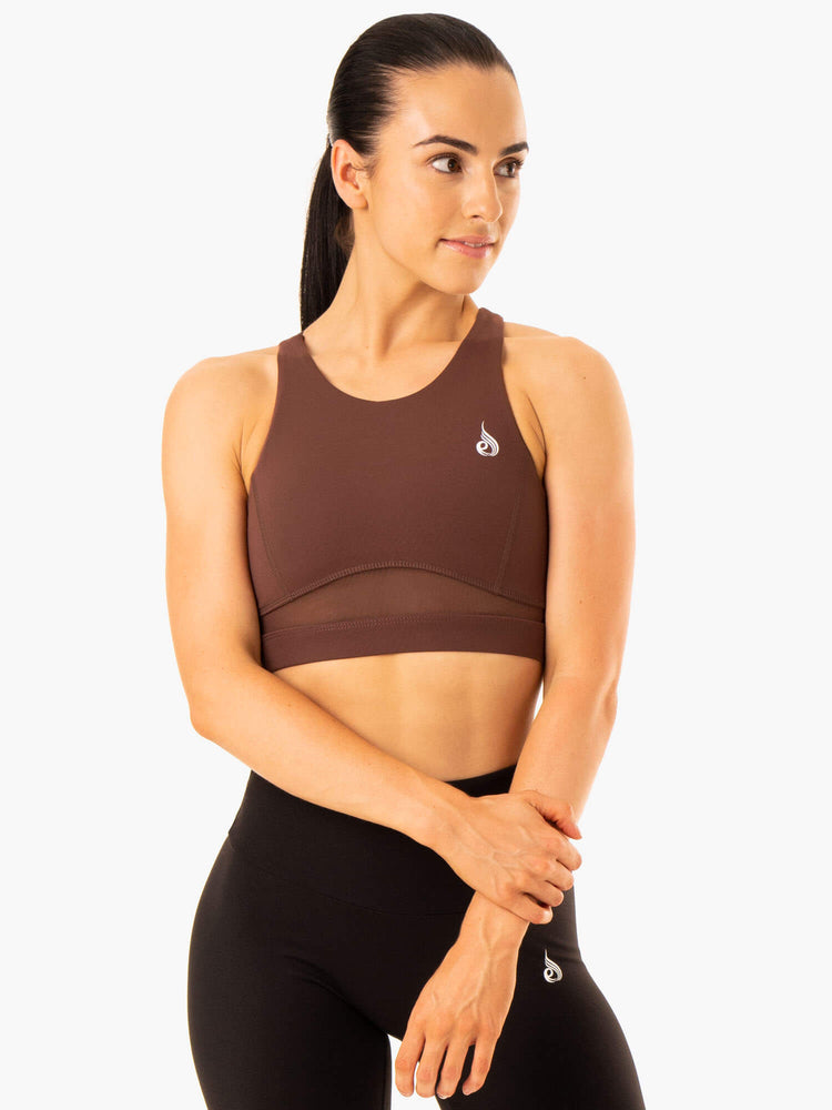 Sujetadores Deportivos Ryderwear Amazon Mesh Mujer Chocolate | JHPIV6104