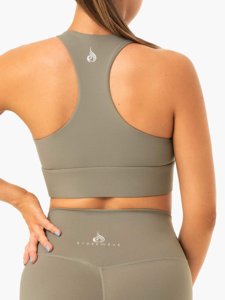 Sujetadores Deportivos Ryderwear Base Racer Back Mujer Kaki | FQOWN5246