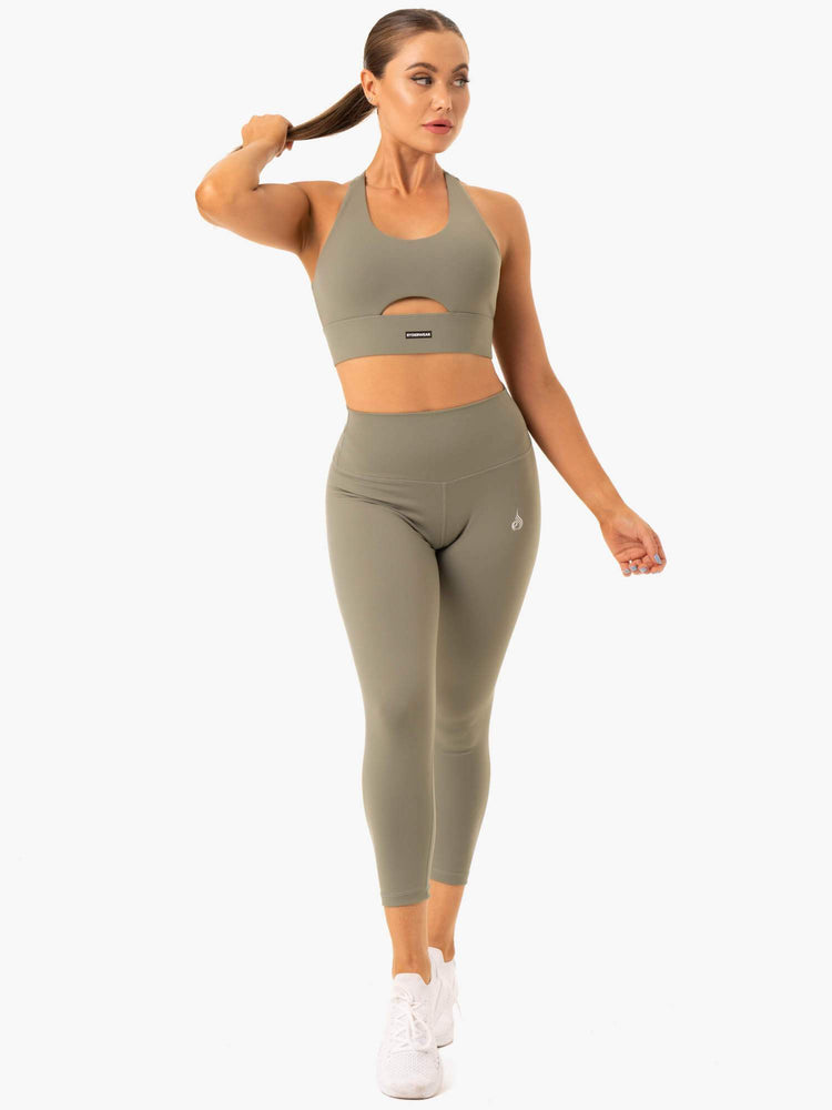 Sujetadores Deportivos Ryderwear Base Racer Back Mujer Kaki | FQOWN5246