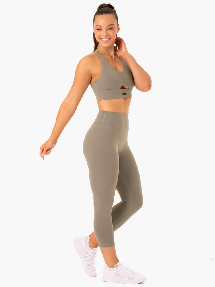 Sujetadores Deportivos Ryderwear Base Racer Back Mujer Kaki | FQOWN5246