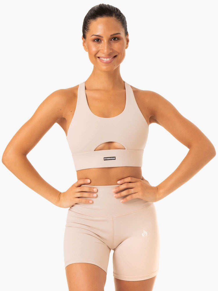 Sujetadores Deportivos Ryderwear Base Racer Back Mujer Marrom Claro | JHDKW9803