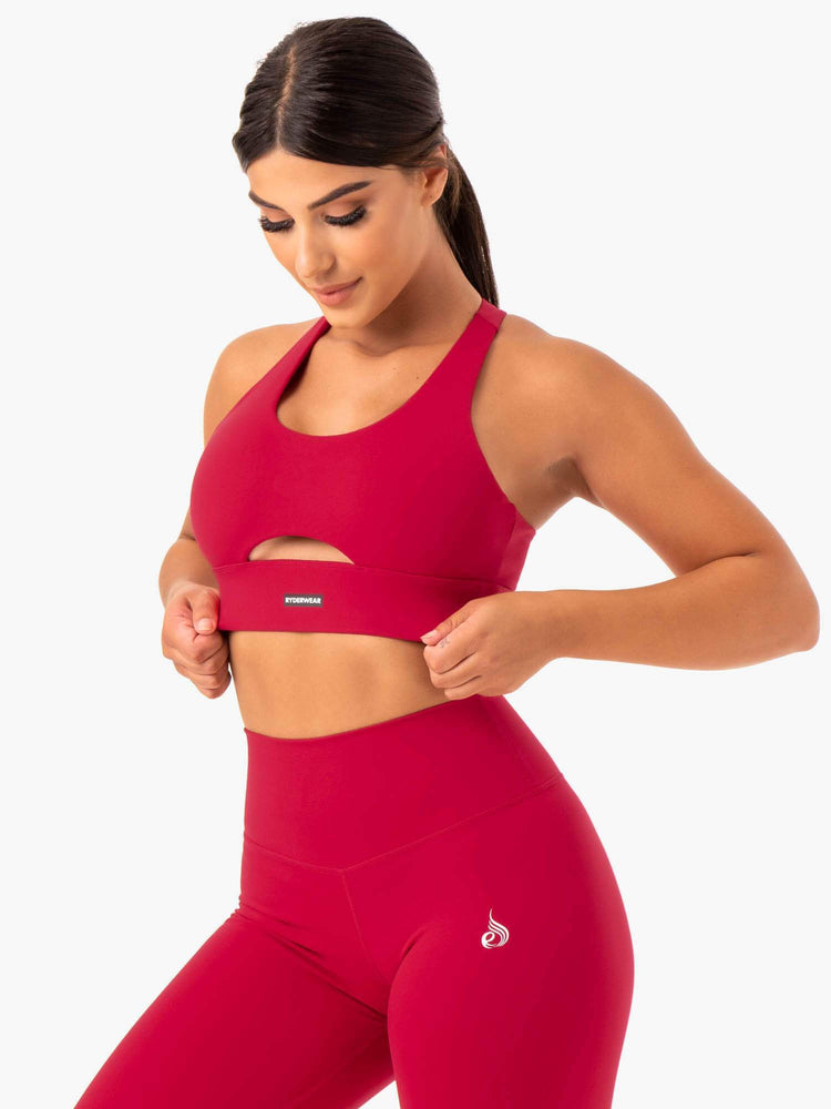 Sujetadores Deportivos Ryderwear Base Racer Back Mujer Rojos | MWRQS7651