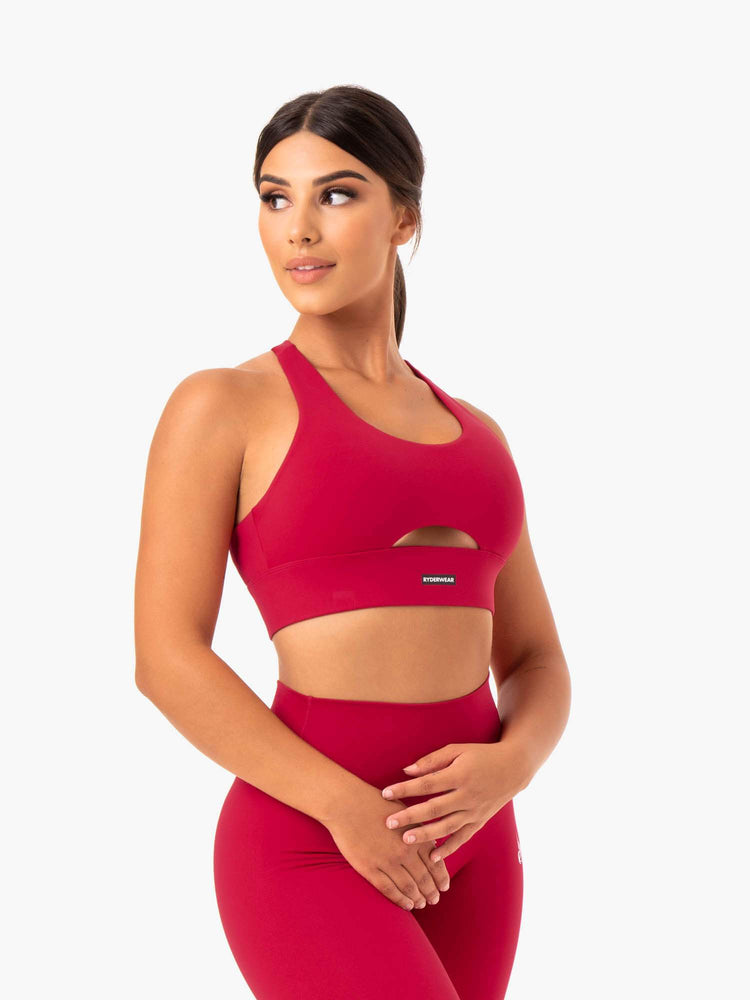Sujetadores Deportivos Ryderwear Base Racer Back Mujer Rojos | MWRQS7651