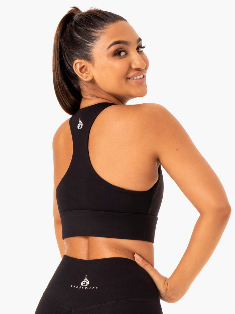 Sujetadores Deportivos Ryderwear Base Racer Back Mujer Negros | OHRTP2479