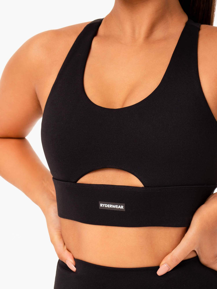 Sujetadores Deportivos Ryderwear Base Racer Back Mujer Negros | OHRTP2479