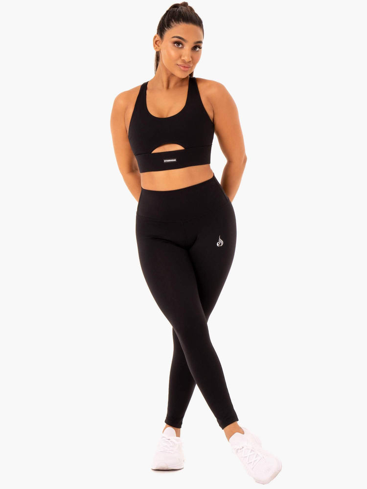 Sujetadores Deportivos Ryderwear Base Racer Back Mujer Negros | OHRTP2479