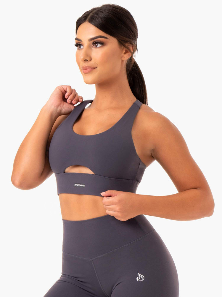 Sujetadores Deportivos Ryderwear Base Racer Back Mujer Grises | ULFVR7012