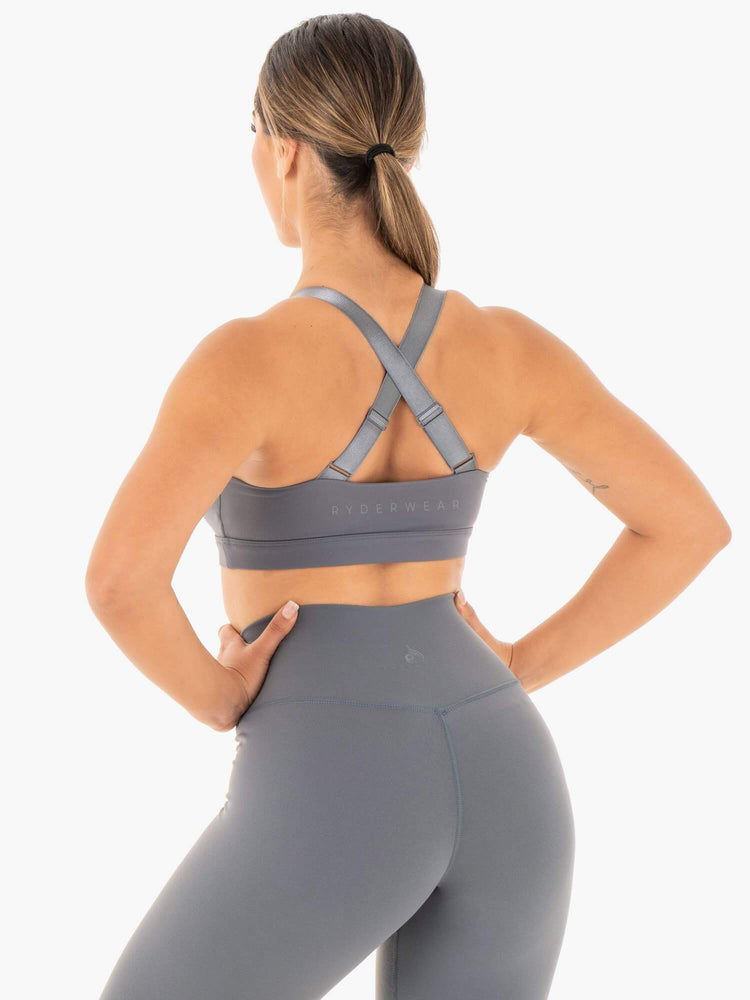 Sujetadores Deportivos Ryderwear Collide Mesh Contour Mujer Grises | UVDEA3076