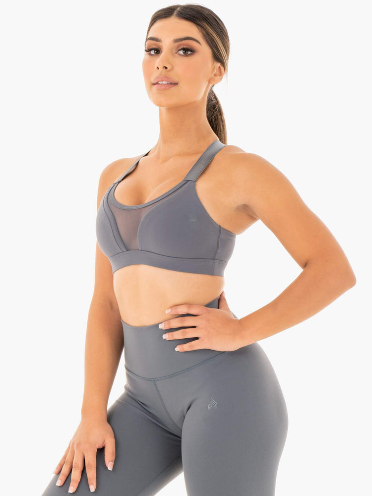 Sujetadores Deportivos Ryderwear Collide Mesh Contour Mujer Grises | UVDEA3076