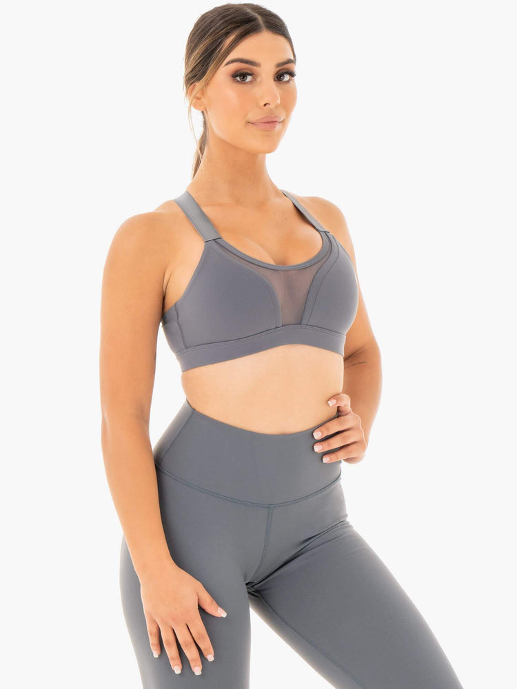 Sujetadores Deportivos Ryderwear Collide Mesh Contour Mujer Grises | UVDEA3076