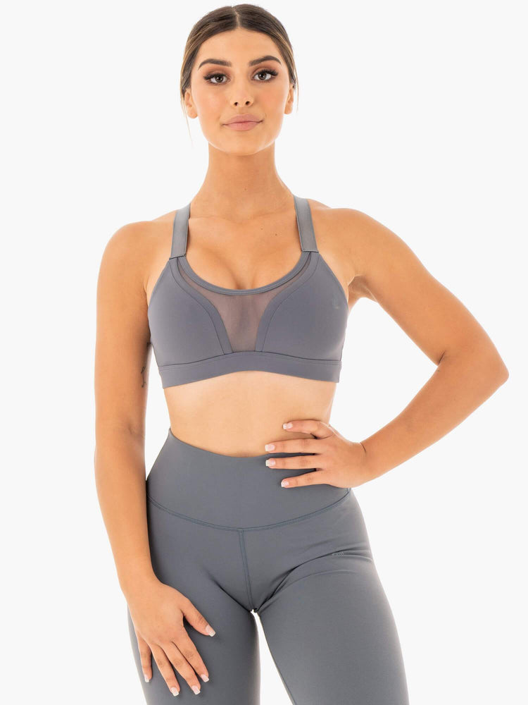 Sujetadores Deportivos Ryderwear Collide Mesh Contour Mujer Grises | UVDEA3076