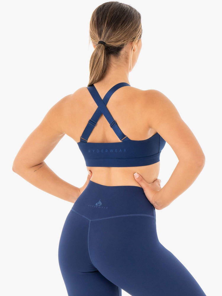 Sujetadores Deportivos Ryderwear Collide Mesh Contour Mujer Azul Marino | XMLNA4602