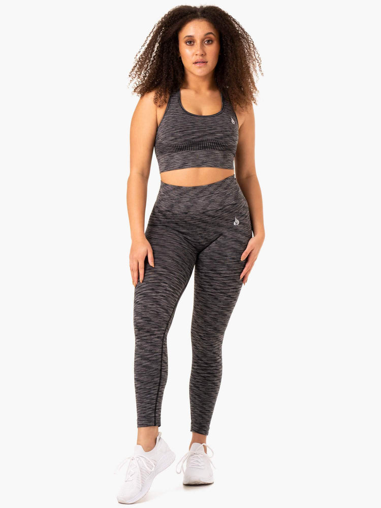 Sujetadores Deportivos Ryderwear Evolve Seamless Longline Mujer Negros | NGHBQ4370
