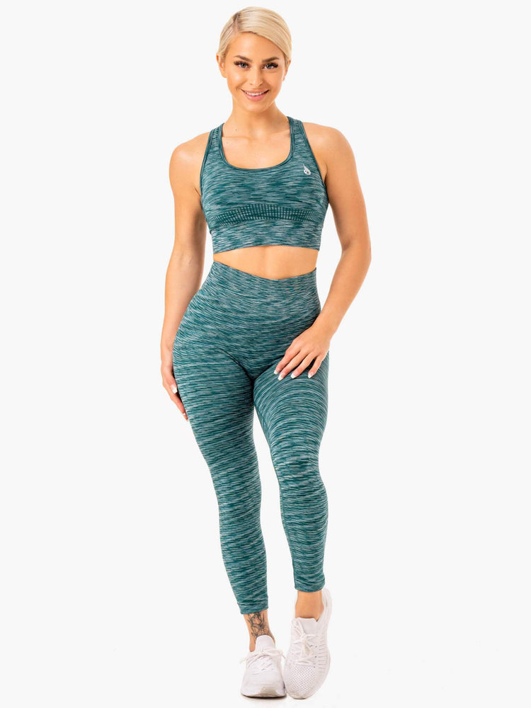 Sujetadores Deportivos Ryderwear Evolve Seamless Longline Mujer Turquesa | ZCELU3802