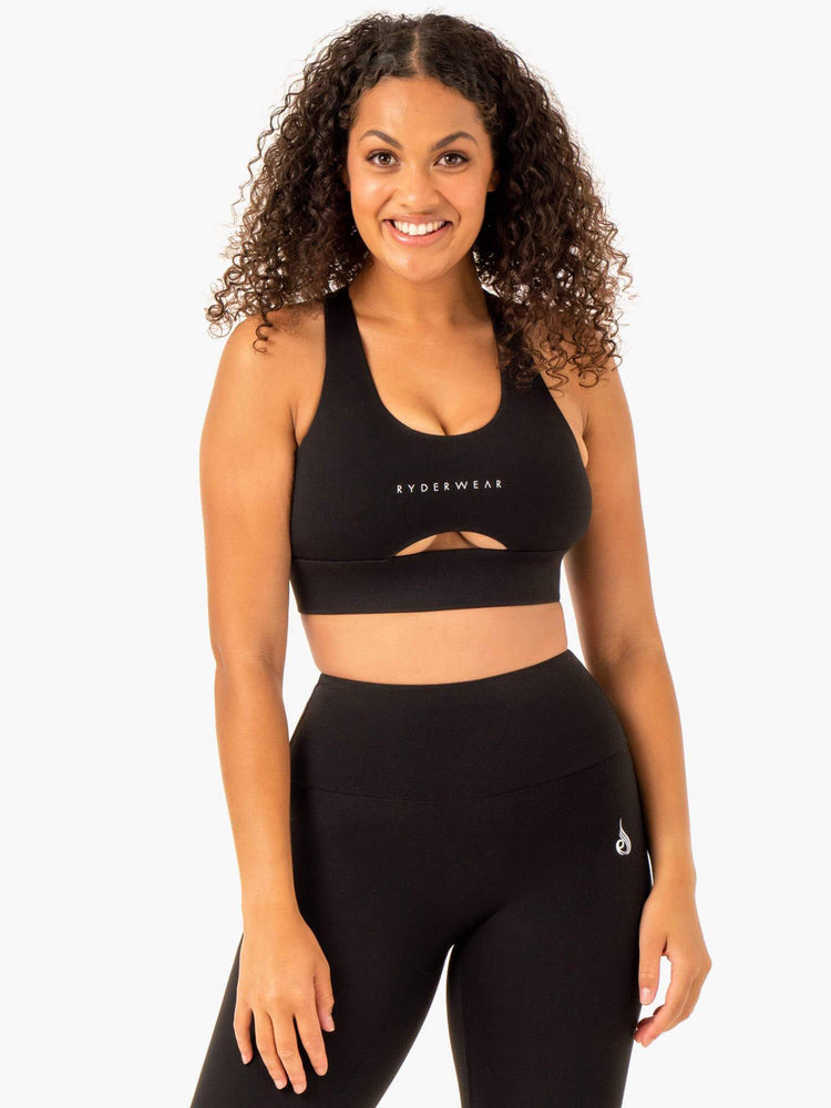 Sujetadores Deportivos Ryderwear Focus Contour Mujer Negros | EDZMO8197