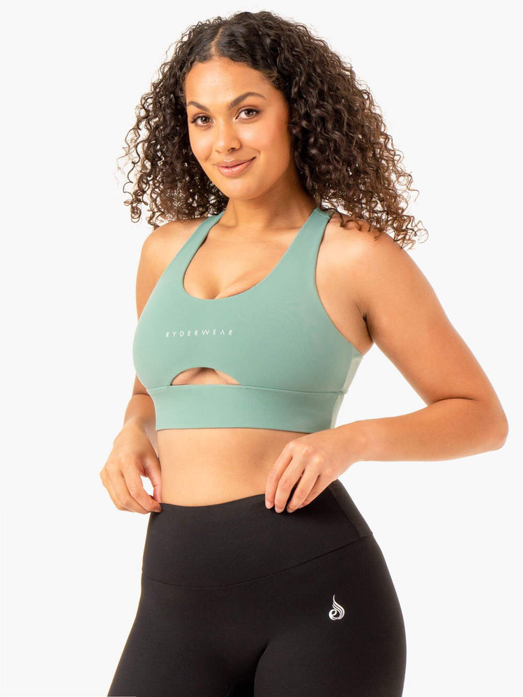 Sujetadores Deportivos Ryderwear Focus Contour Mujer Verde Oliva | GISTQ6318