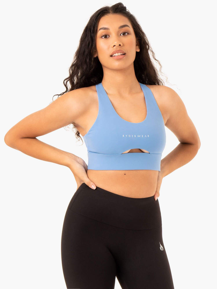 Sujetadores Deportivos Ryderwear Focus Contour Mujer Azules | LUXEW9031