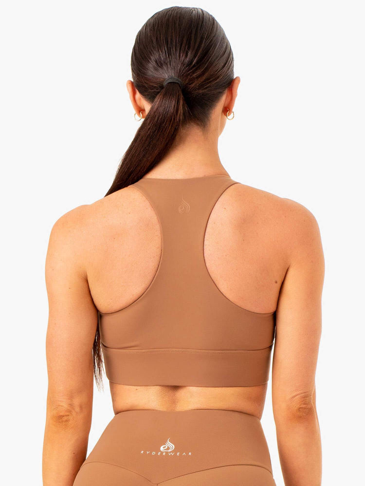 Sujetadores Deportivos Ryderwear Focus Contour Mujer Beige | WKAGB7360