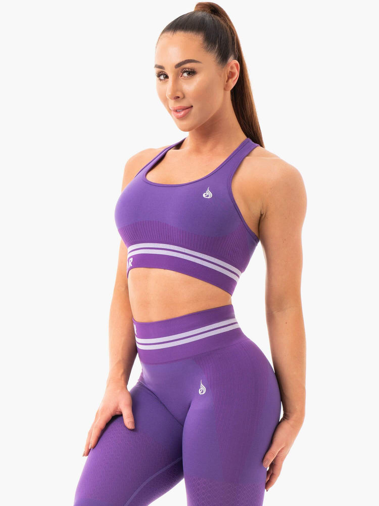 Sujetadores Deportivos Ryderwear Freestyle Seamless Longline Mujer Morados | CHOVY5290