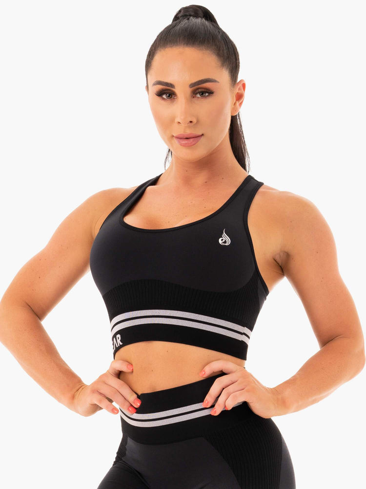 Sujetadores Deportivos Ryderwear Freestyle Seamless Longline Mujer Negros | DXPKH2917