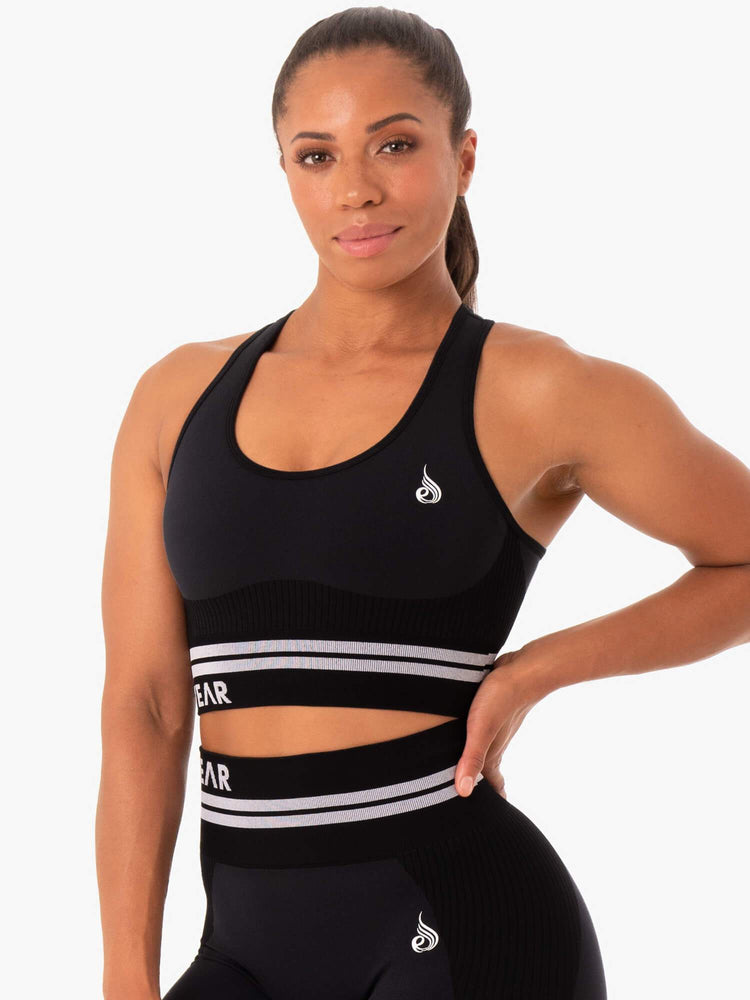 Sujetadores Deportivos Ryderwear Freestyle Seamless Longline Mujer Negros | DXPKH2917