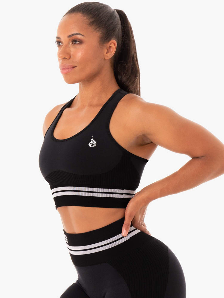 Sujetadores Deportivos Ryderwear Freestyle Seamless Longline Mujer Negros | DXPKH2917