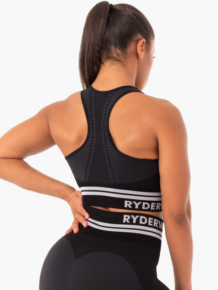 Sujetadores Deportivos Ryderwear Freestyle Seamless Longline Mujer Negros | DXPKH2917