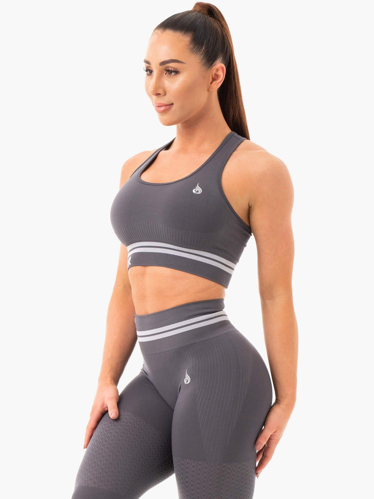 Sujetadores Deportivos Ryderwear Freestyle Seamless Longline Mujer Grises | FMTIZ5076