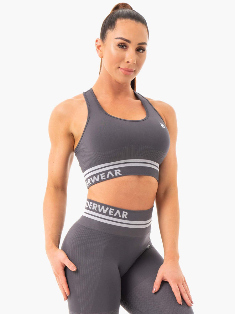 Sujetadores Deportivos Ryderwear Freestyle Seamless Longline Mujer Grises | FMTIZ5076