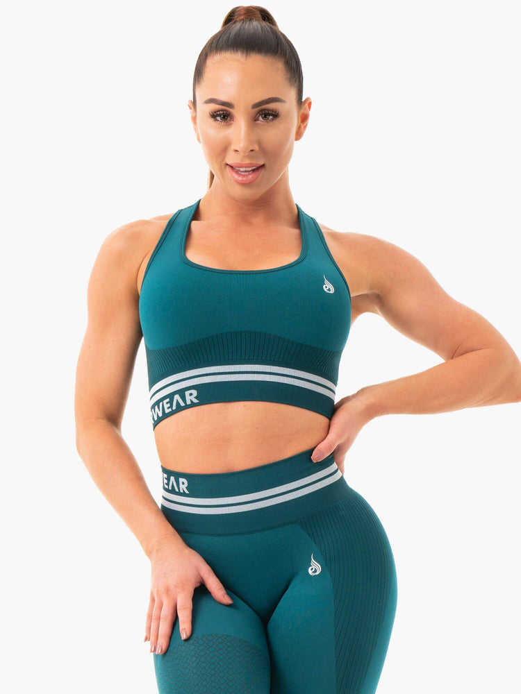 Sujetadores Deportivos Ryderwear Freestyle Seamless Longline Mujer Turquesa | JSLGE3021