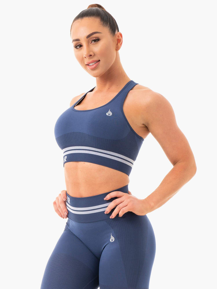Sujetadores Deportivos Ryderwear Freestyle Seamless Longline Mujer Azules | UFPLR0943
