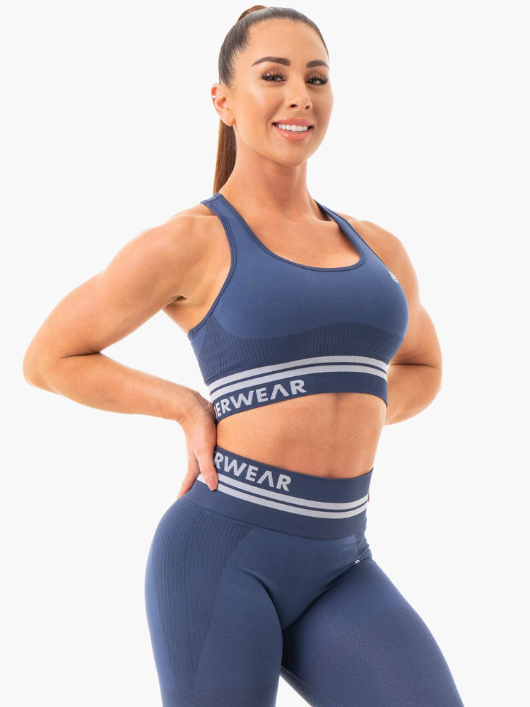 Sujetadores Deportivos Ryderwear Freestyle Seamless Longline Mujer Azules | UFPLR0943