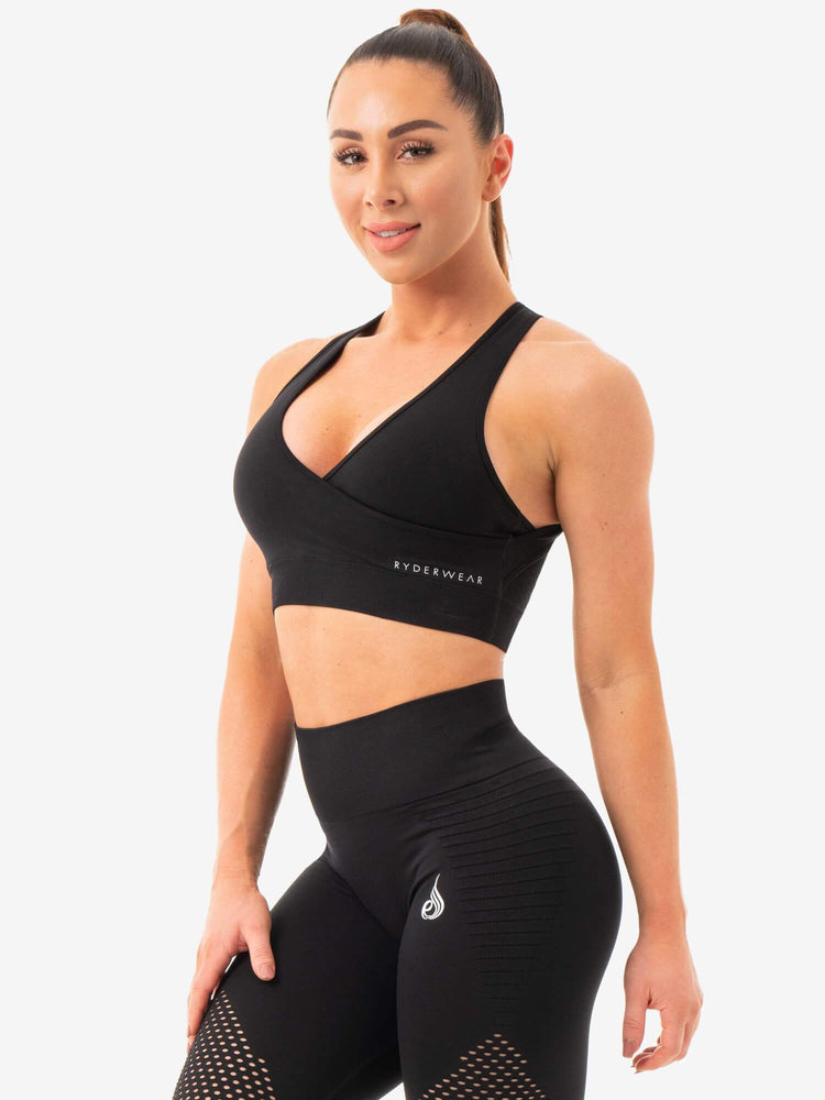 Sujetadores Deportivos Ryderwear Geo Seamless Mujer Negros | OWMQE9285
