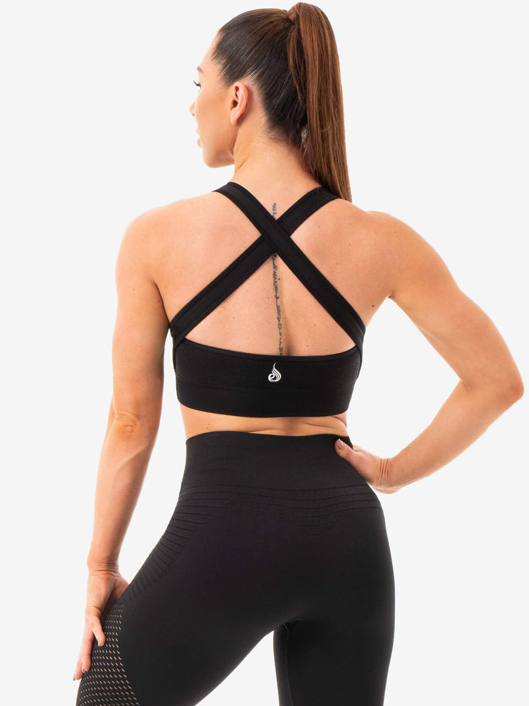 Sujetadores Deportivos Ryderwear Geo Seamless Mujer Negros | OWMQE9285