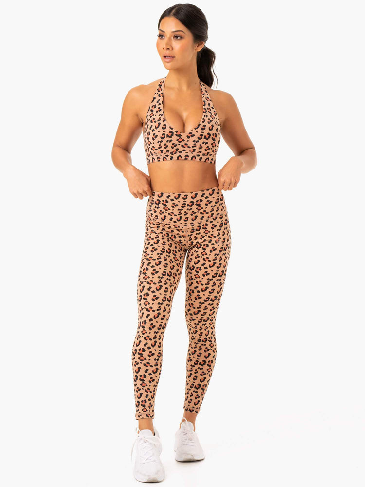 Sujetadores Deportivos Ryderwear Híbrido Halter Mujer Marrom | AQWLM1805