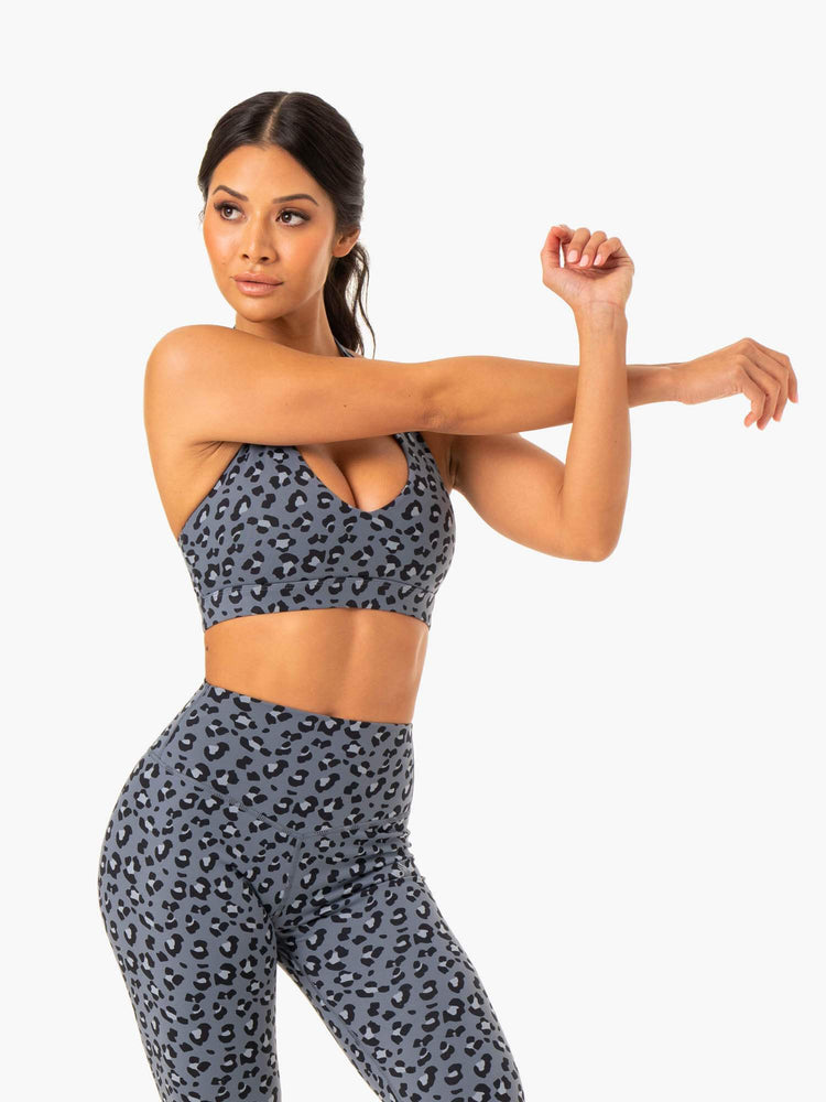 Sujetadores Deportivos Ryderwear Híbrido Halter Mujer Leopardo | BZHAT4173