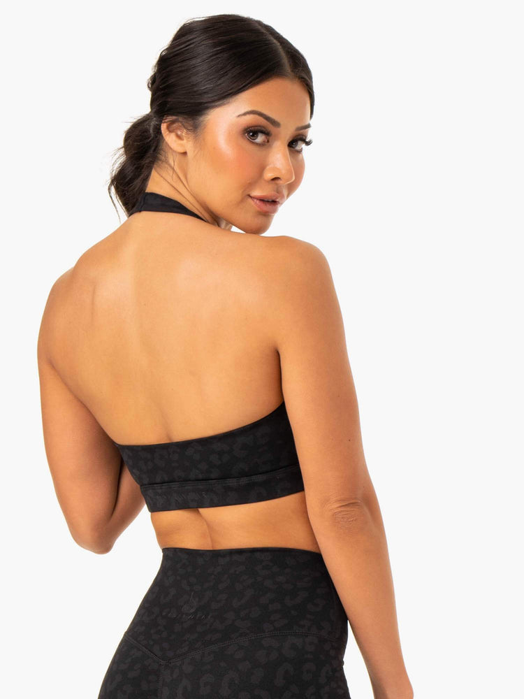 Sujetadores Deportivos Ryderwear Híbrido Halter Mujer Negros | HUPVY5928