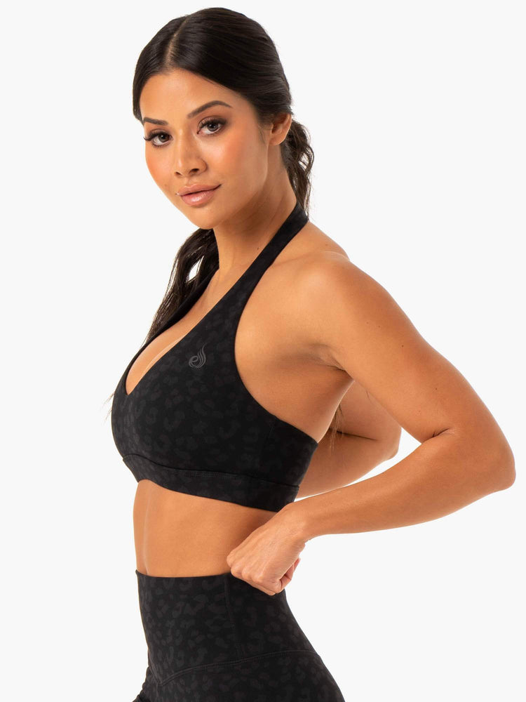 Sujetadores Deportivos Ryderwear Híbrido Halter Mujer Negros | HUPVY5928