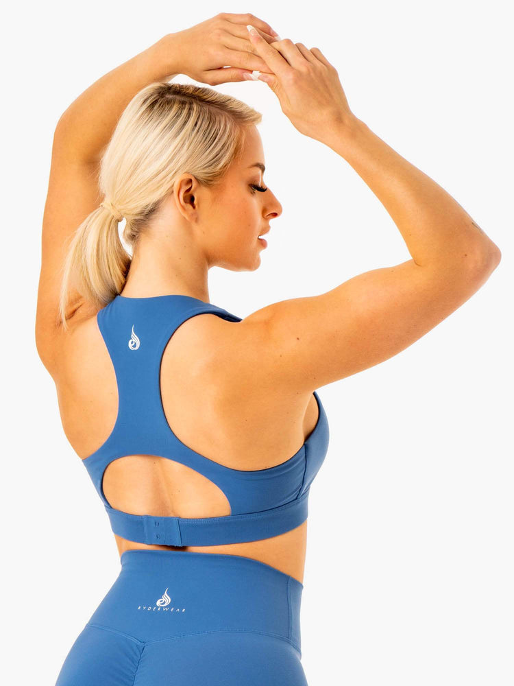 Sujetadores Deportivos Ryderwear Knockout Racer Back Mujer Azules | DNBYC5693
