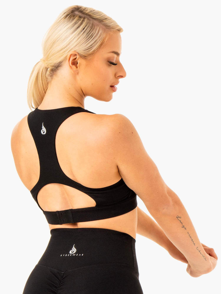 Sujetadores Deportivos Ryderwear Knockout Racer Back Mujer Negros | EOILX0791