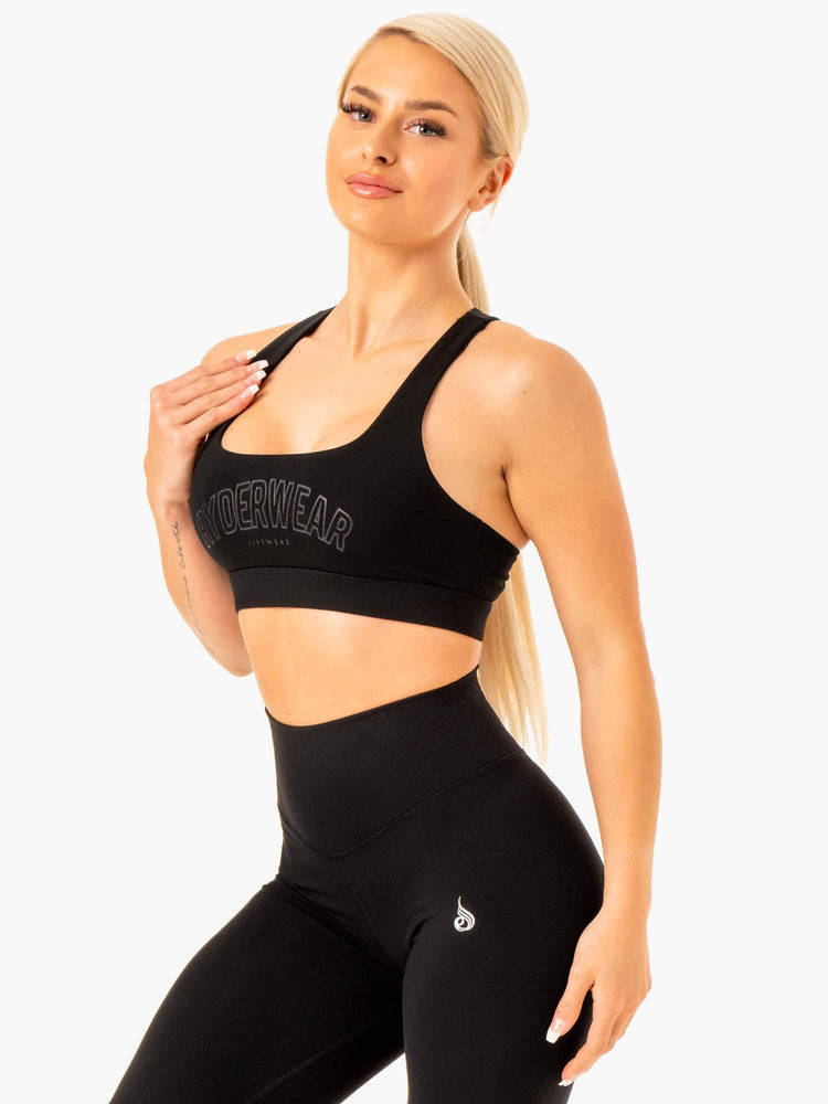 Sujetadores Deportivos Ryderwear Knockout Racer Back Mujer Negros | EOILX0791