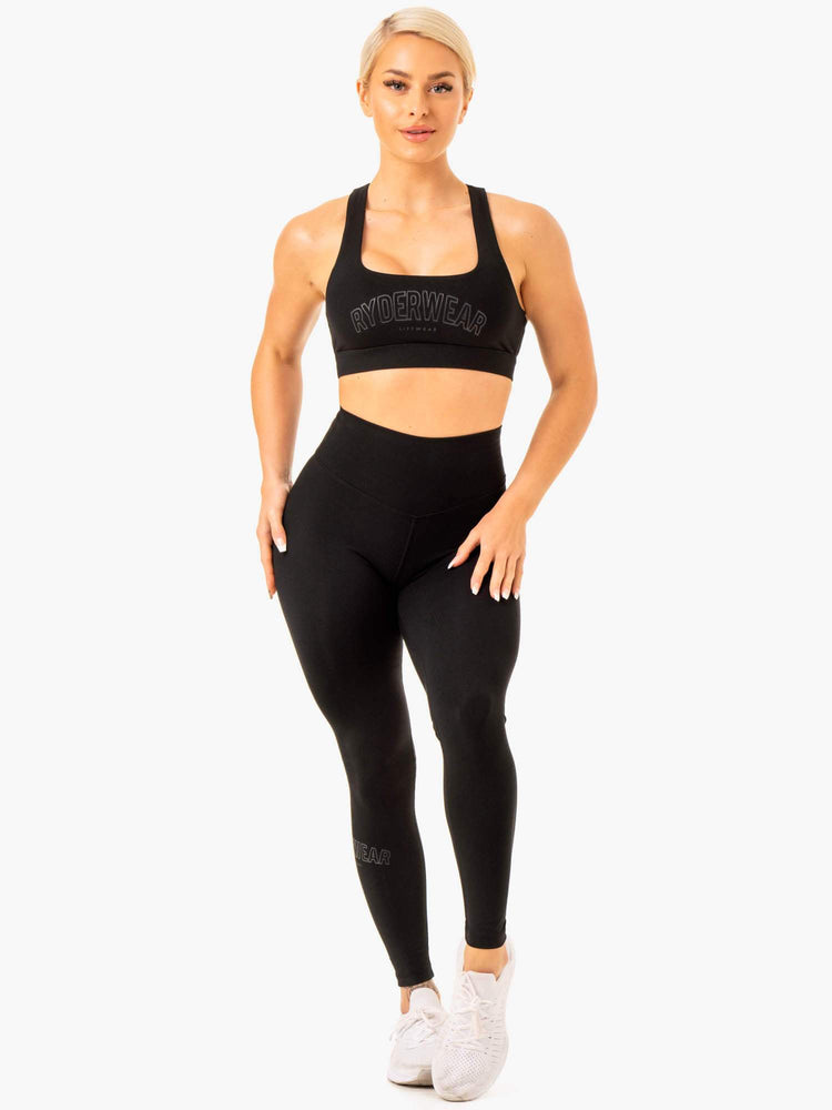 Sujetadores Deportivos Ryderwear Knockout Racer Back Mujer Negros | EOILX0791