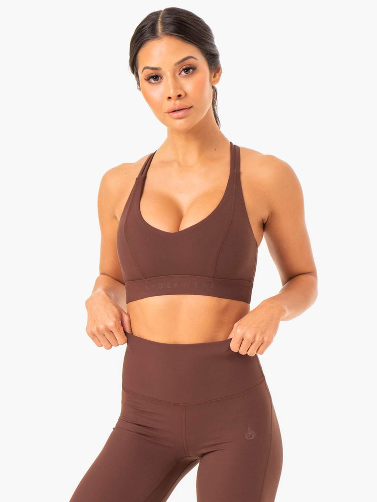 Sujetadores Deportivos Ryderwear Nkd Align Mujer Chocolate | KUVGI8054