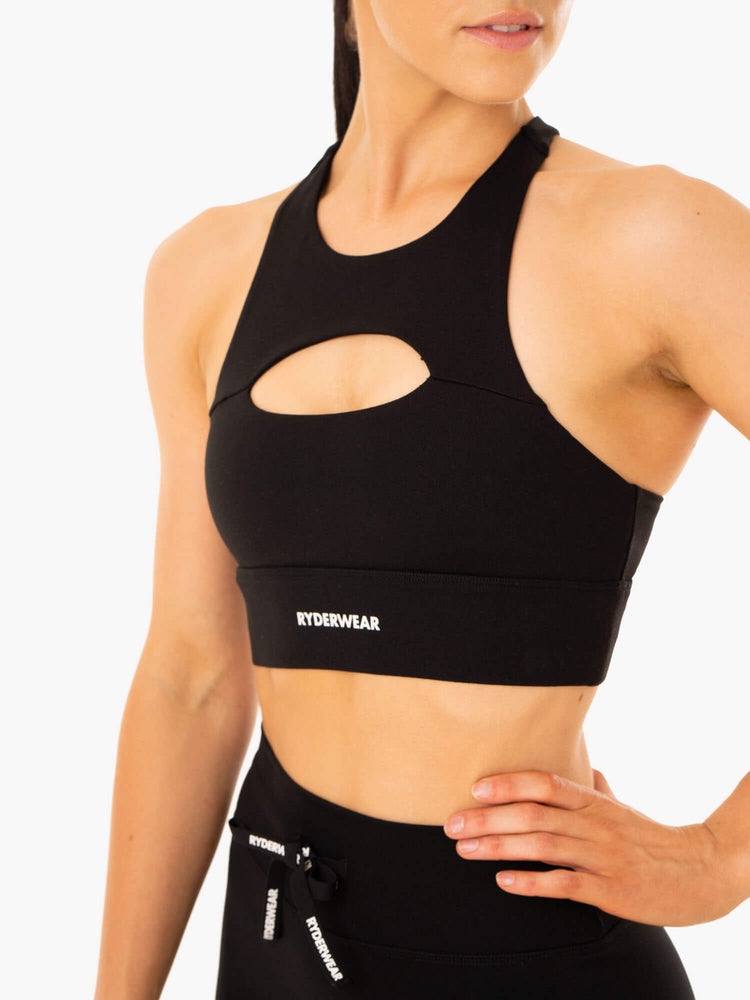 Sujetadores Deportivos Ryderwear Replay Cut Out Mujer Negros | EFXIZ9385