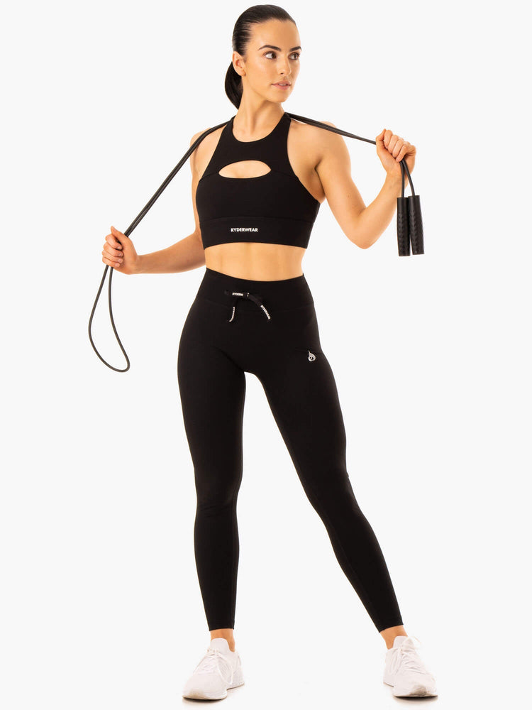 Sujetadores Deportivos Ryderwear Replay Cut Out Mujer Negros | EFXIZ9385