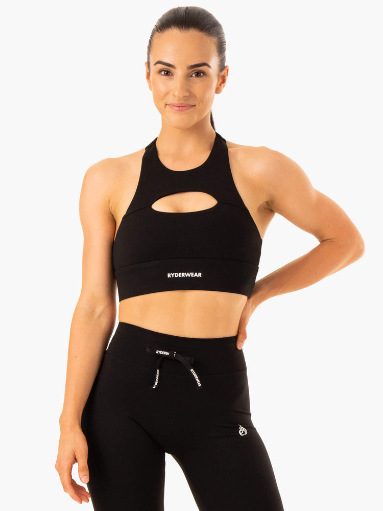 Sujetadores Deportivos Ryderwear Replay Cut Out Mujer Negros | EFXIZ9385