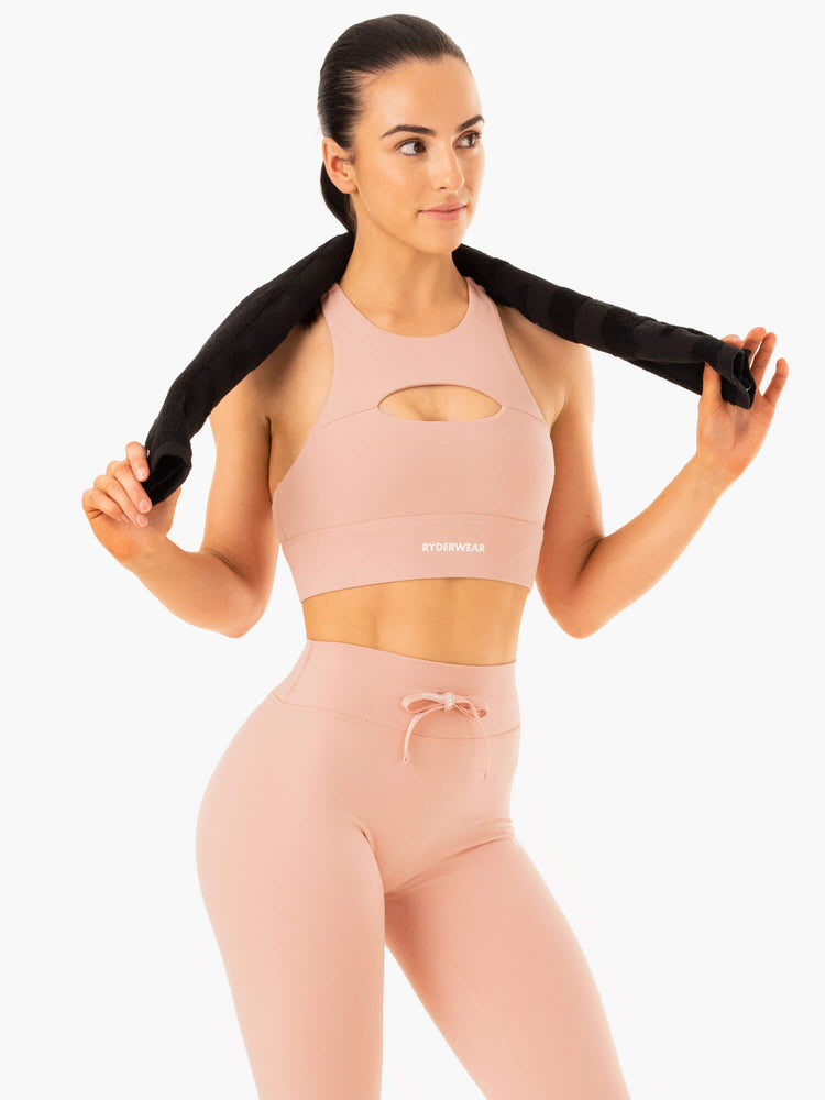 Sujetadores Deportivos Ryderwear Replay Cut Out Mujer Beige | NQGOV6439