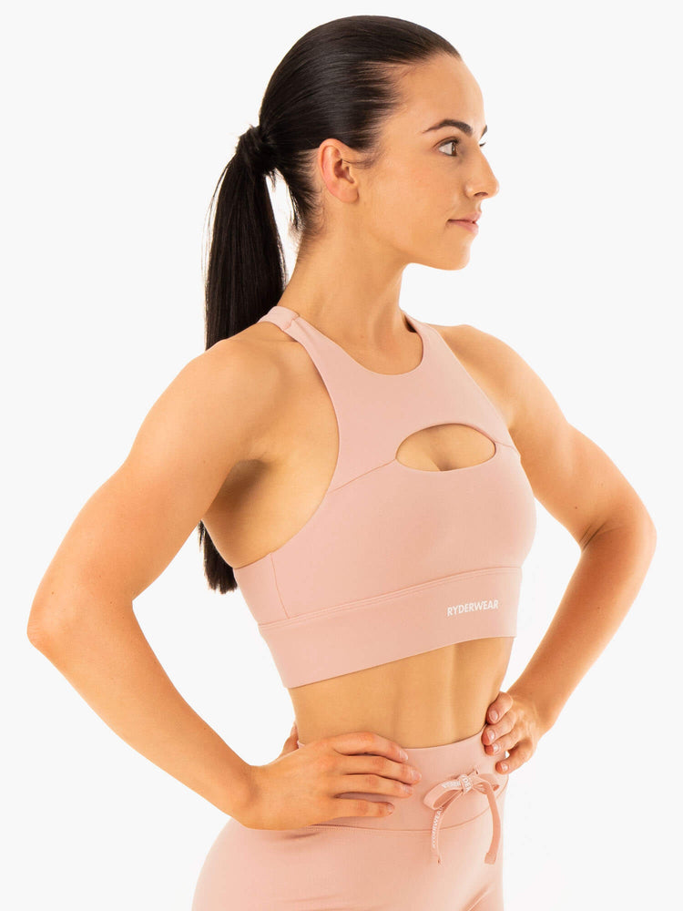 Sujetadores Deportivos Ryderwear Replay Cut Out Mujer Beige | NQGOV6439