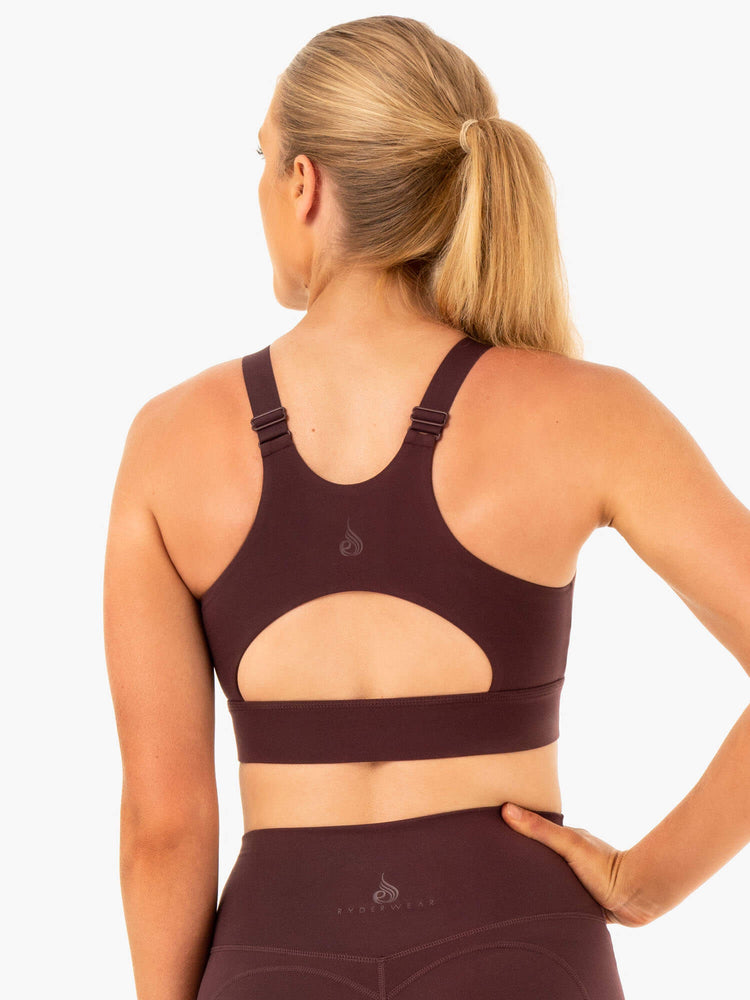 Sujetadores Deportivos Ryderwear Reset High Impact Mujer Chocolate | AOPUN3172