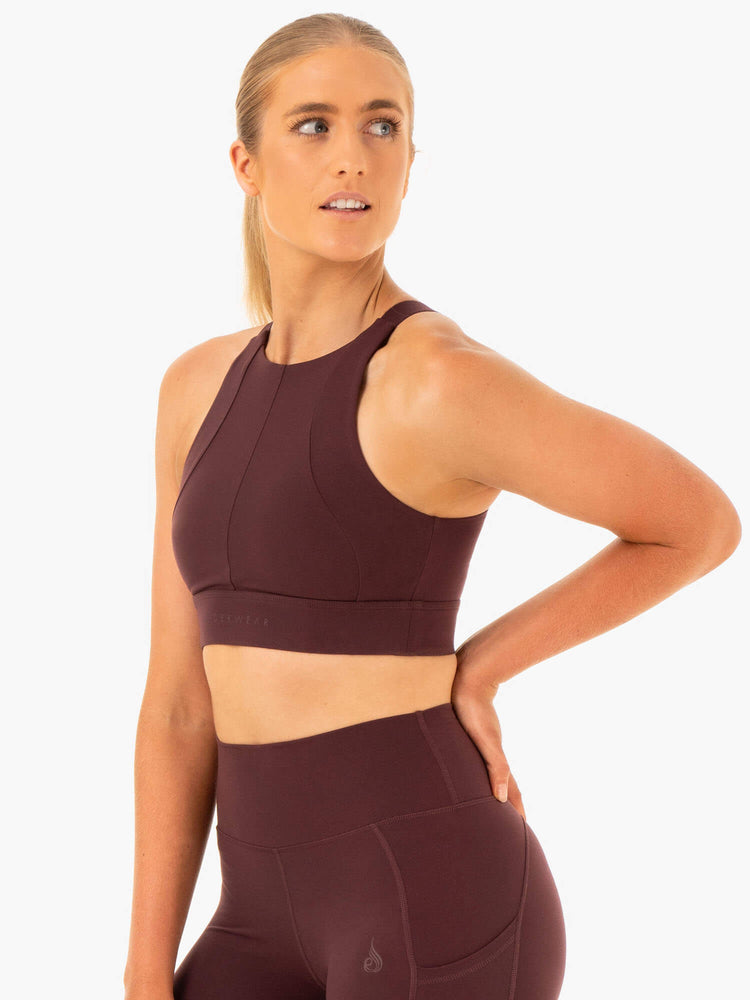 Sujetadores Deportivos Ryderwear Reset High Impact Mujer Chocolate | AOPUN3172